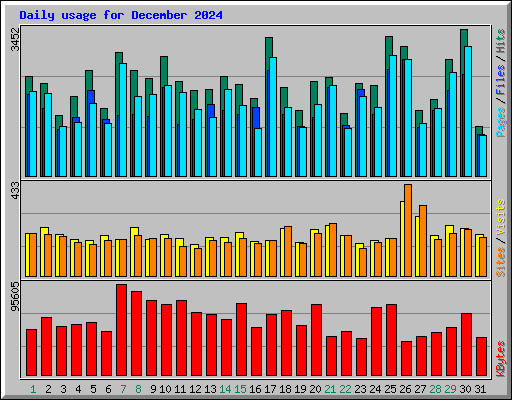 Daily usage for December 2024