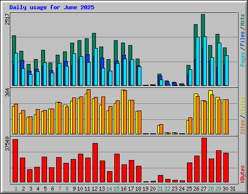 Daily usage for June 2025