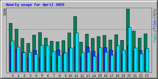 Hourly usage for April 2025
